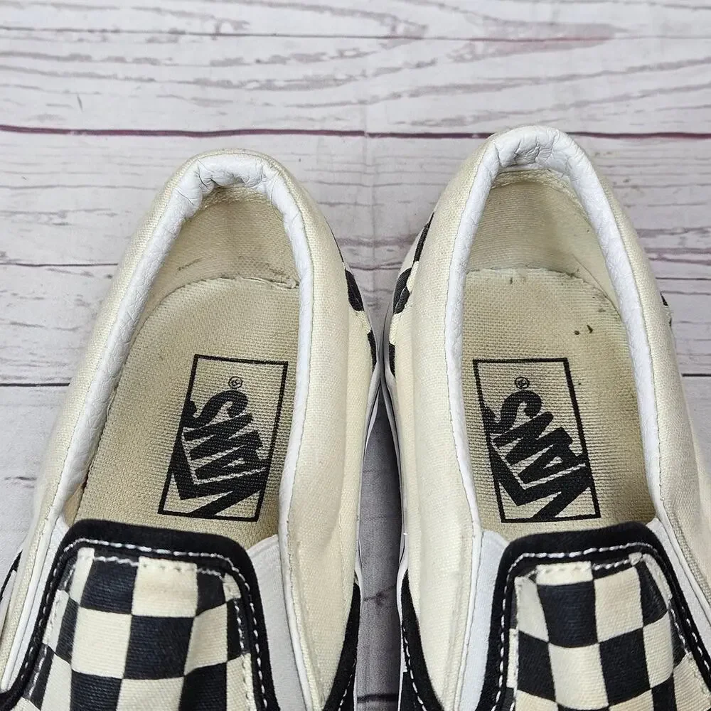 Vans Slip On Shoes Women's Black White Checkerboard US 8 Canvas